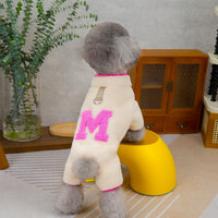 HKM-8694845 Fluffy Four Legs Pet Jacket - Casual Polyester Clothing in Beige and Coffee