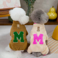 HKM-8694845 Fluffy Four Legs Pet Jacket - Casual Polyester Clothing in Beige and Coffee