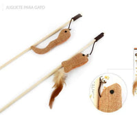 HKM-8695101 Interactive Cat Teaser Wand with Colorful Feathers and Ball