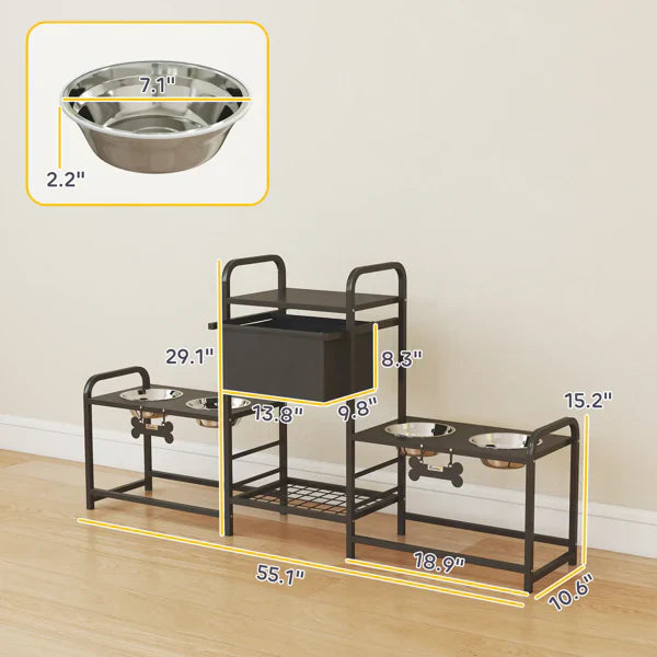 HKM-8696253 Pet Feeding Station with Storage for Dog Bowls