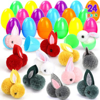 HKM-869715 Cute Soft Bunny Toy 24 Piece Set for Easter Decorations, Party Ornaments, and Surprise Eggs