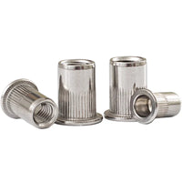 HKM-869907 M4 M10 Stainless Steel Blind Rivet Nuts, B8/B8M/B8T, Polished Flat Head, Metric Sizes