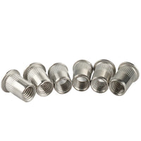 HKM-869907 M4 M10 Stainless Steel Blind Rivet Nuts, B8/B8M/B8T, Polished Flat Head, Metric Sizes