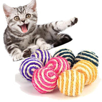 HKM-869907 Sisal Teaser Ball for Cats - Durable 4cm Scratching Toy
