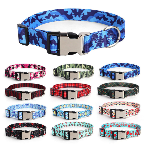 HKM-8699325 Thickened Digital-Print Pet Collar in Various Patterns and Sizes