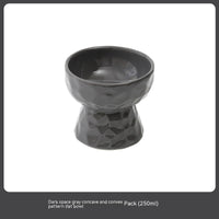 HKM-8700221 Ceramic High Leg Oblique Bowl for Cats - Light Beige, Filbert Brown, Deep Space Gray