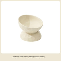HKM-8700221 Ceramic High Leg Oblique Bowl for Cats - Light Beige, Filbert Brown, Deep Space Gray