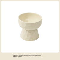HKM-8700221 Ceramic High Leg Oblique Bowl for Cats - Light Beige, Filbert Brown, Deep Space Gray
