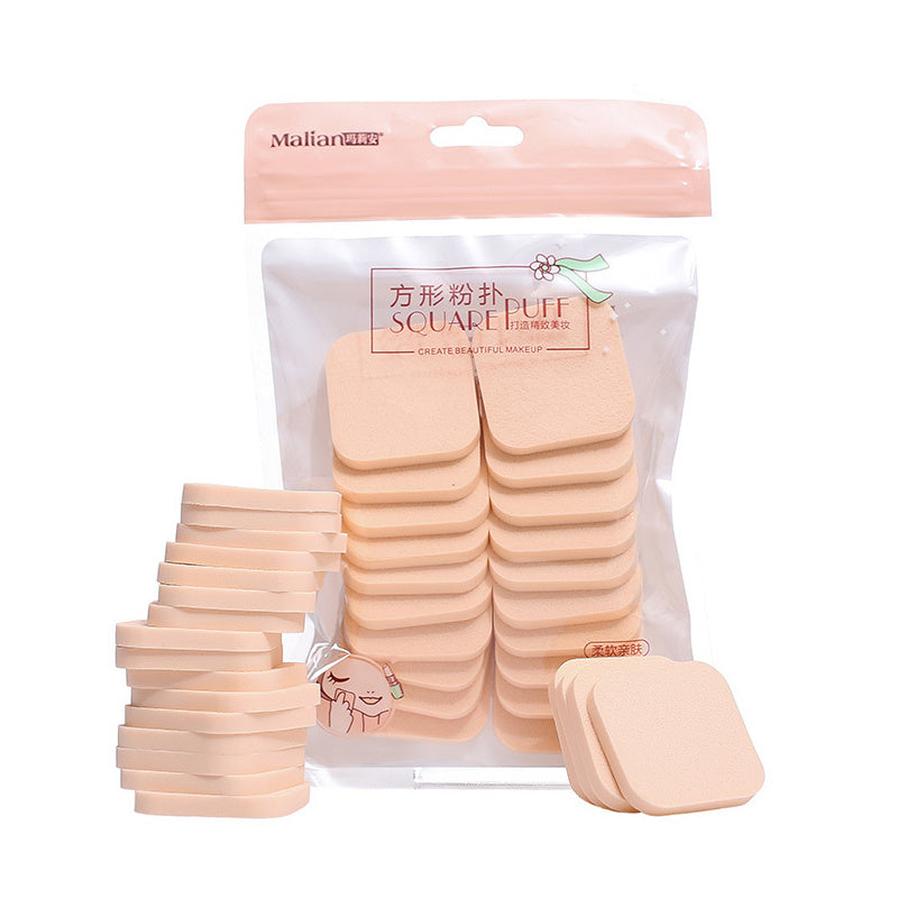 HKM-870099 Square Cotton Pads - 20 Pieces, Soft SBR Material, 3.8cm x 3.8cm, Ideal for Makeup Application