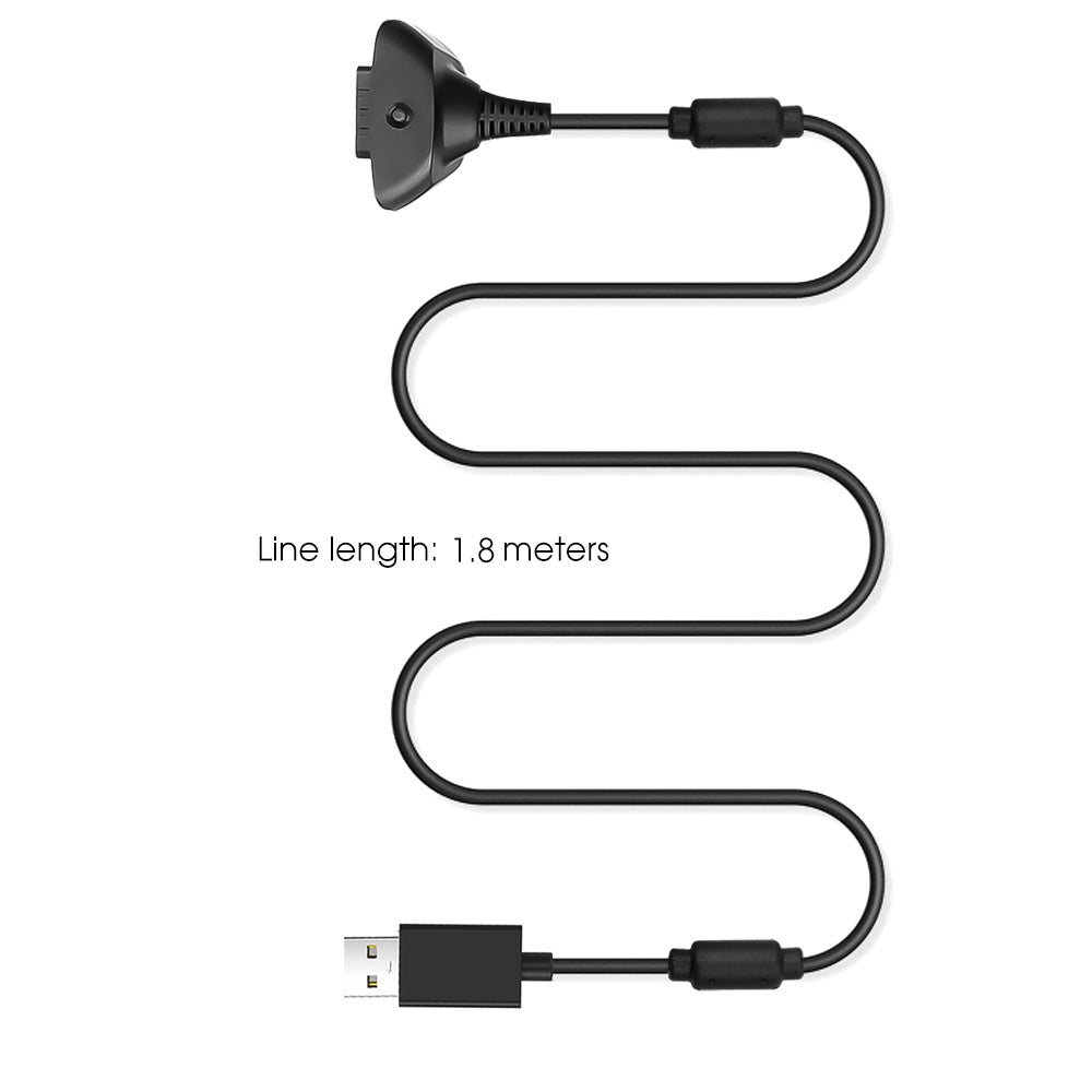 HKM-870099 Xbox 360 Wireless Controller Charging Cable - 1.8m Length, Durable Plastic Design