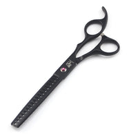 HKM-8701629 Professional Pet Grooming Scissors Set - Straight, Curved, and Tooth Scissors with Comb and Forceps, Stainless Steel, 7.0-inch & 6.5-inch