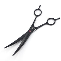 HKM-8701629 Professional Pet Grooming Scissors Set - Straight, Curved, and Tooth Scissors with Comb and Forceps, Stainless Steel, 7.0-inch & 6.5-inch