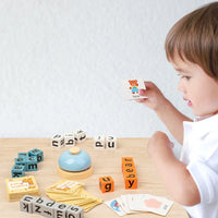 HKM-870163 Montessori Educational Spelling Card Game for Kids - Fun Learning with Cartoon Characters