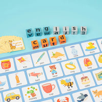 HKM-870163 Montessori Educational Spelling Card Game for Kids - Fun Learning with Cartoon Characters