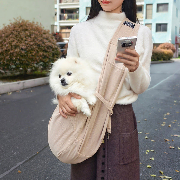 HKM-8702269 Large Capacity Portable Crossbody Cat Bag - Soft Waffle Fabric, Ideal for Pets Under 7.50kg