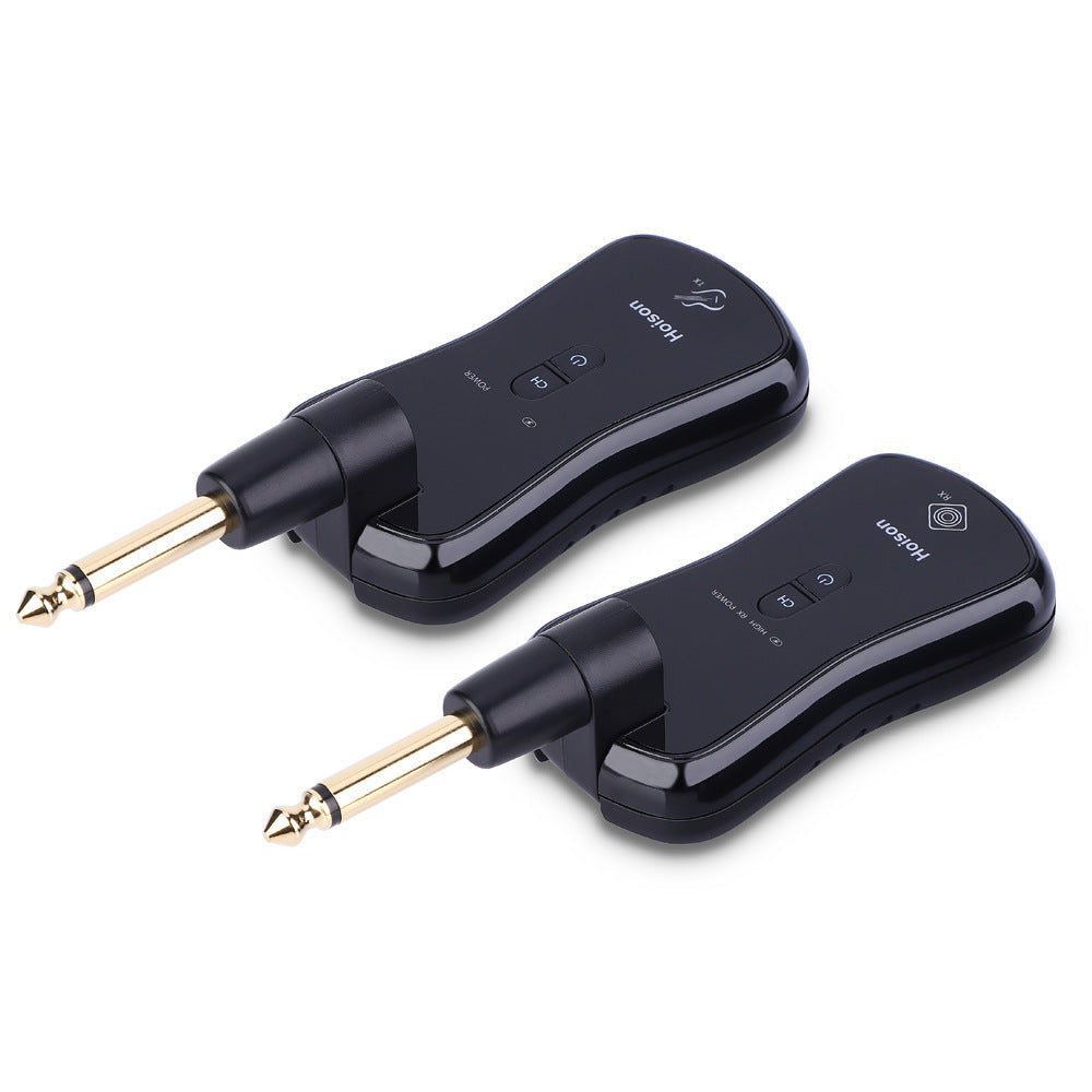 HKM-870227 Wireless Transmission System for Electric Guitar and Other Instruments - 30m Range, Rechargeable, 10 Frequency Bands, Low Delay