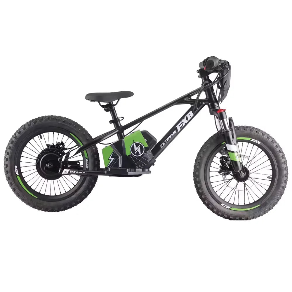 HKM-870291 16-Inch Electric Balance Bike with 350W Motor, Hydraulic Suspension, and 3-Speed Transmission for Ages 5-8