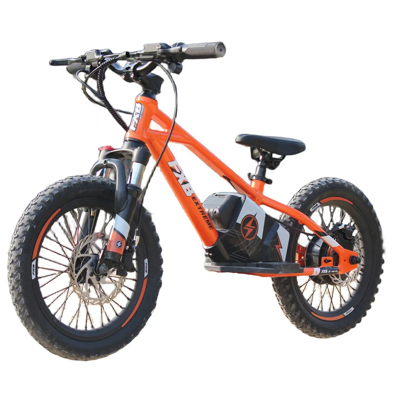 HKM-870291 16-Inch Electric Balance Bike with 350W Motor, Hydraulic Suspension, and 3-Speed Transmission for Ages 5-8