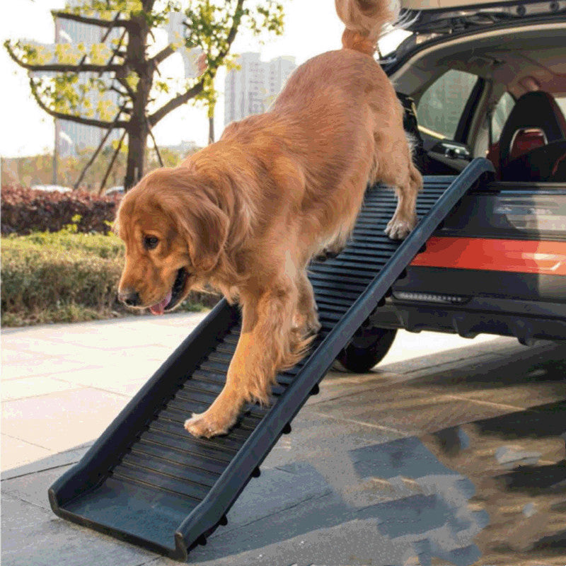HKM-8704189 Pet Folding Ramp Ladder with Non-slip Plastic Stairs for Easy Access