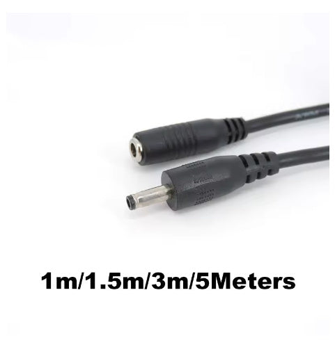 HKM-870419 Copper Male to Female DC Power Cord for Audio and Video Devices - 22AWG, Black Sheath