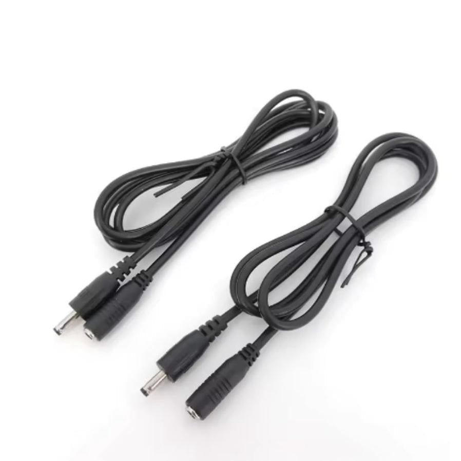 HKM-870419 Copper Male to Female DC Power Cord for Audio and Video Devices - 22AWG, Black Sheath