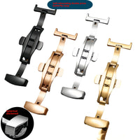 HKM-870547 Double Press Butterfly Buckle Fine Steel Watchband Fastener