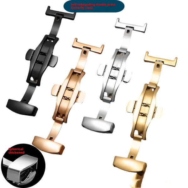 HKM-870547 Double Press Butterfly Buckle Fine Steel Watchband Fastener