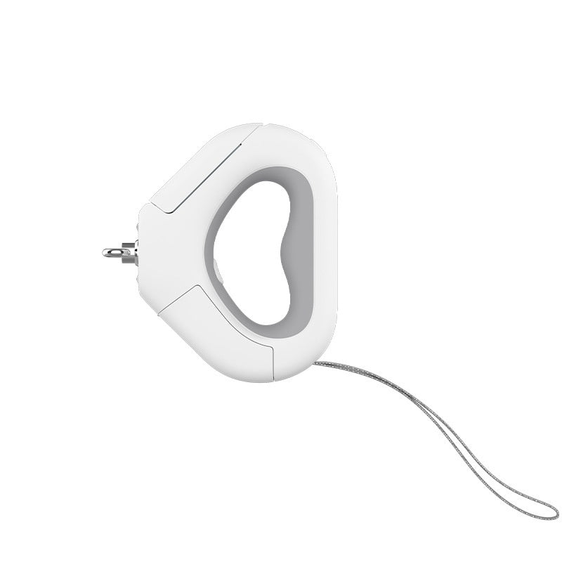HKM-8705597 Pet Leashing Device with Snack Bin and Spotlight Feature - White Plastic Design