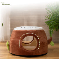 HKM-8705853 Transformable Double-Layer Cat Nest and Tree Stump Design for Versatile Pet Comfort