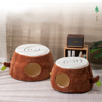HKM-8705853 Transformable Double-Layer Cat Nest and Tree Stump Design for Versatile Pet Comfort