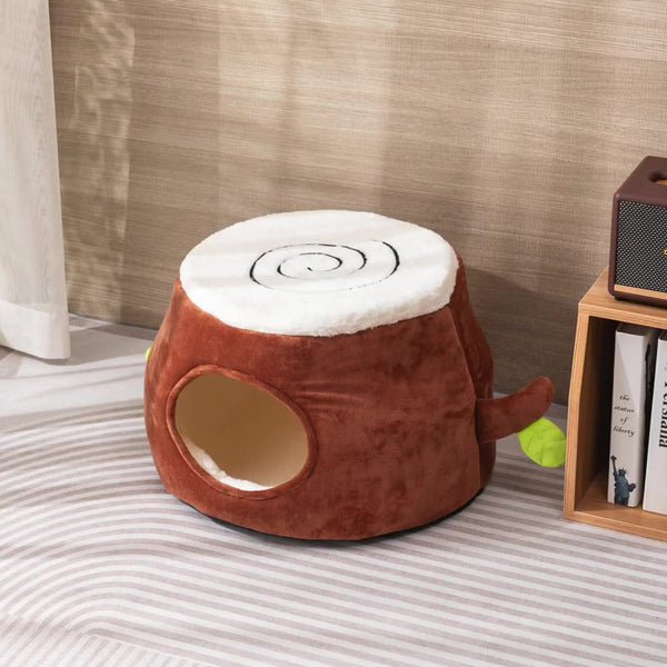 HKM-8705853 Transformable Double-Layer Cat Nest and Tree Stump Design for Versatile Pet Comfort