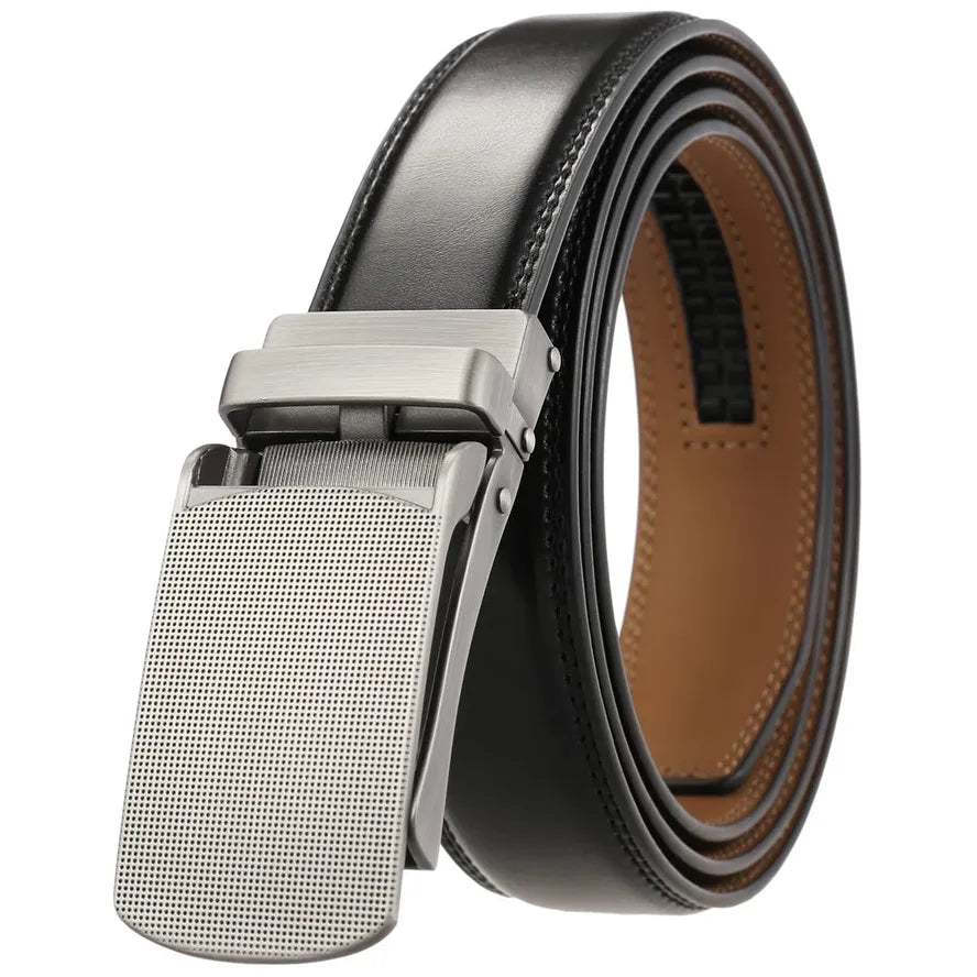 HKM-870739 Men's Fashionable 3.0CM Wide Ratchet Buckle Belt - Adjustable and Versatile Design