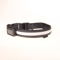 HKM-8707773 Solar LED Light-Up Dog Collar with USB Rechargeable Feature, Multiple Colors Available