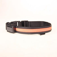 HKM-8707773 Solar LED Light-Up Dog Collar with USB Rechargeable Feature, Multiple Colors Available