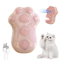 HKM-870931 Self-Cleaning 4-in-1 Cat & Dog Grooming Steam Brush with Massage Feature and Release Button for Easy Fur Removal