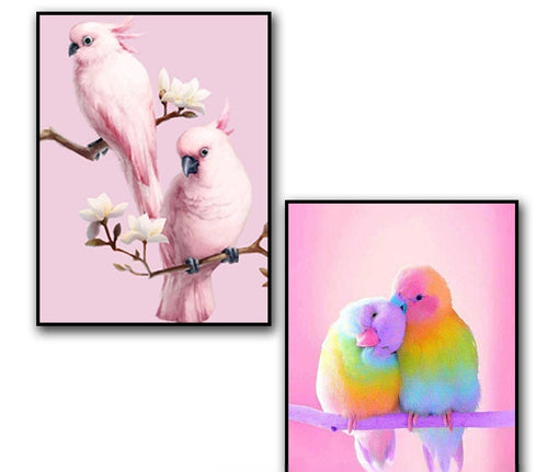 HKM-871123 Diamond Painting - Round Parrot Design, Frameless Resin Art for Living Room or Bedroom Decor, 30x40 cm
