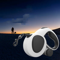 HKM-8711357 LED Light Nylon Webbing Dog Leash - 5 Meter Adjustable Traction Belt