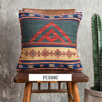 HKM-871315 Hand Woven Hard Wool Hug Pillowcase - Geometric Pattern Cushion Cover, 45x45cm and 60x60cm Options in Multiple Colors