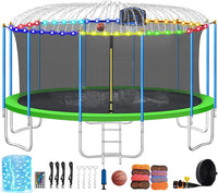 HKM-871315 Outdoor Round Jump Trampoline with Water Sprinkler and Safety Net, Available in Sizes 6FT to 16FT