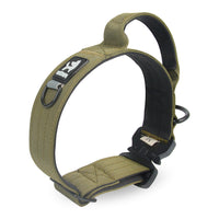HKM-8713533 Adjustable Tactical Dog Collar for Medium and Large Breeds - Nylon Material, Available in Black, Gray, Army Green, and Khaki