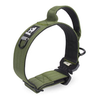 HKM-8713533 Adjustable Tactical Dog Collar for Medium and Large Breeds - Nylon Material, Available in Black, Gray, Army Green, and Khaki