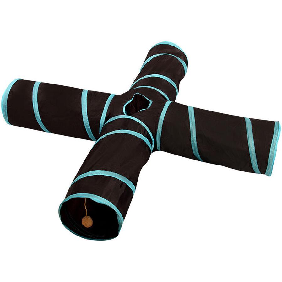 HKM-871379 Foldable Pet Channel for Cats and Small Dogs - Polyester Cloth with Four-Way Access