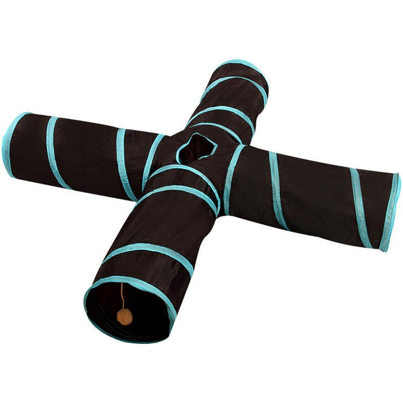 HKM-871379 Foldable Pet Channel for Cats and Small Dogs - Polyester Cloth with Four-Way Access