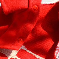 HKM-8713917 Christmas Star Jacket for Small Dogs - Woolen Cloth in Red, Sizes XS to XL
