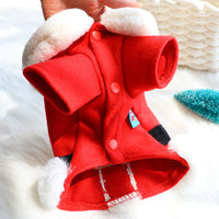 HKM-8713917 Christmas Star Jacket for Small Dogs - Woolen Cloth in Red, Sizes XS to XL