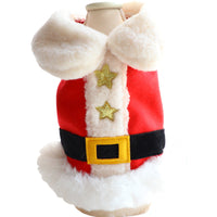 HKM-8713917 Christmas Star Jacket for Small Dogs - Woolen Cloth in Red, Sizes XS to XL