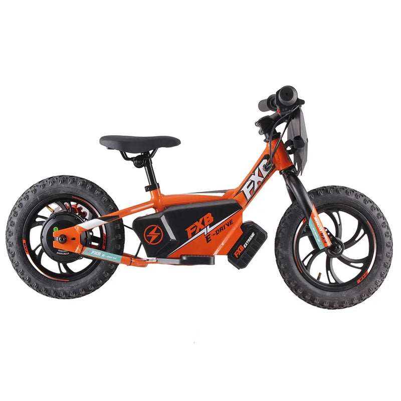 HKM-871443 Electric Balance Bike for Kids - 12" Toddler Tricycle with Disc Brake, 36V Lithium Battery, 2 Speed Modes