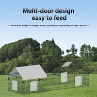 HKM-8715197 Outdoor Metal Chicken Coop for Poultry Farming - Durable Black Gray Design