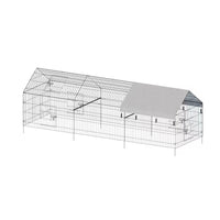 HKM-8715197 Outdoor Metal Chicken Coop for Poultry Farming - Durable Black Gray Design