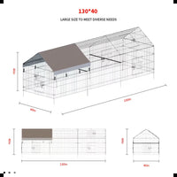 HKM-8715197 Outdoor Metal Chicken Coop for Poultry Farming - Durable Black Gray Design